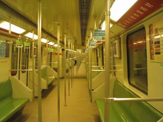 Interior of a Line 2 train Interior of a Line 2 train