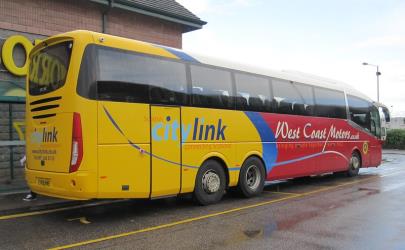 Scottish Citylink bus rear and side view Scottish Citylink bus rear and side view