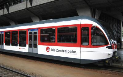 A Zentralbahn Stadler 'SPATZ' unit A Zentralbahn Stadler 'SPATZ' unit