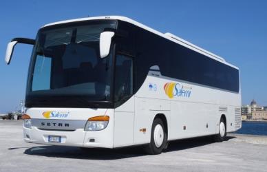 Bus front and side view Bus front and side view