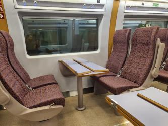 Economy seats on the Haramain train Economy seats on the Haramain train