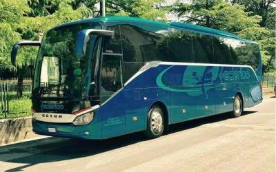 Bus front and side view Bus front and side view