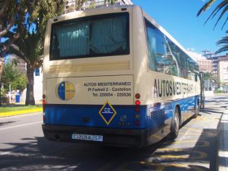 Bus rear view Bus rear view