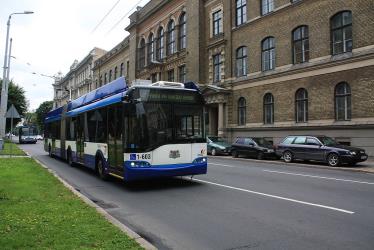 Trolleybus in Riga streets