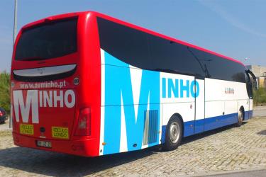 Bus rear and side view