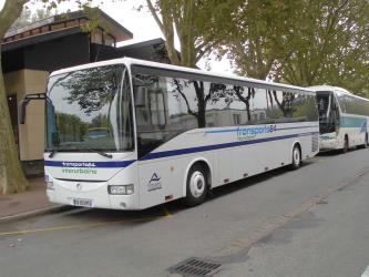 Bus front and side view
