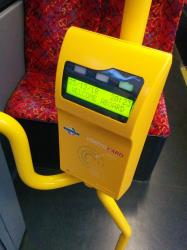 MetroCARD reader on Flexity Classic tram