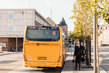 Yellow City Bus rear view