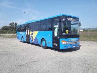 Bus side and front view