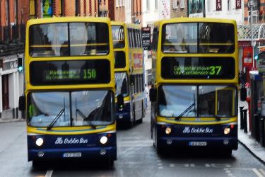 Double decker Dublin buses