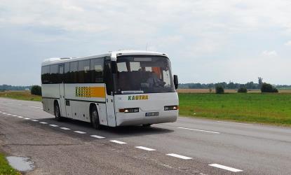 Bus on the open road