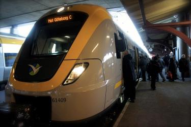 Commuter train at Gothenburg Central Station