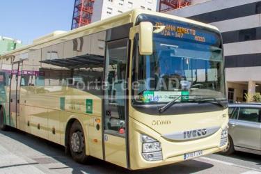 Bus exterior front and side view