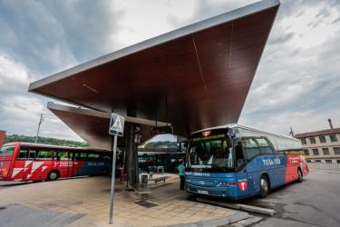 Bus at Olot station