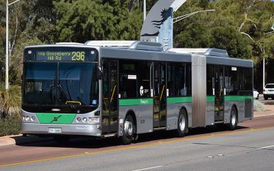 Articulated bus on route 296