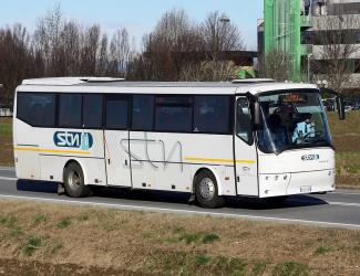 Bus front and side view