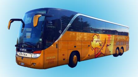 Bus front and side view