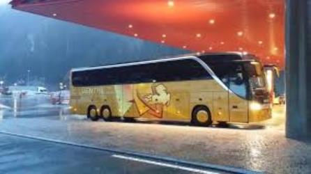 Bus exterior side view