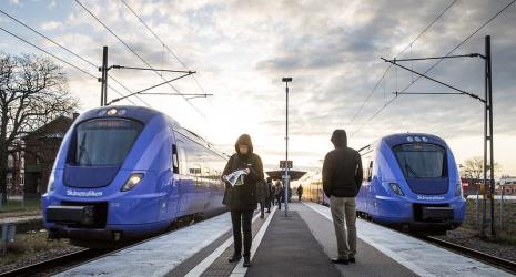 Two trains at Svedala station