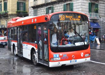 Bus front and side view