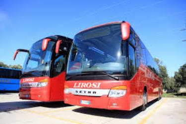 Bus exterior front and side view