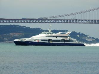 Algés ferry on Tagus River in Lisbon