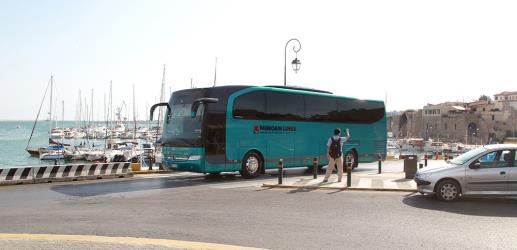 Bus front and side view