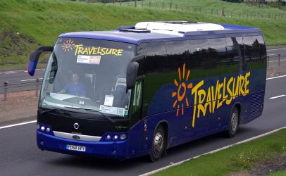 Travelsure Blue Bus Exterior