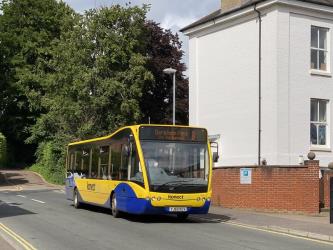 Bus front and side view