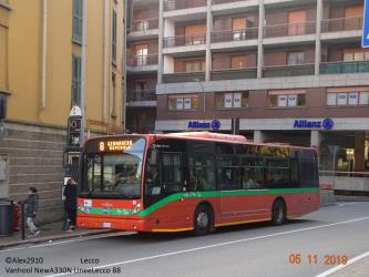 Urban bus front and side view