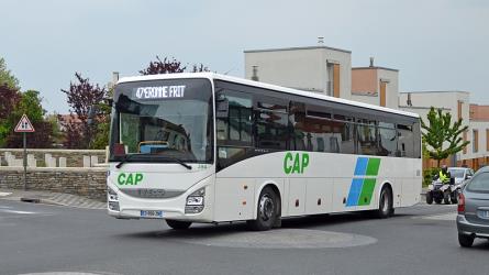 Bus front and side view