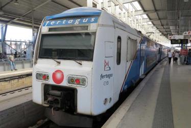 Fertagus train at Entrecampos Station, Lisbon