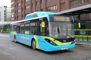 Electric bus in Liverpool