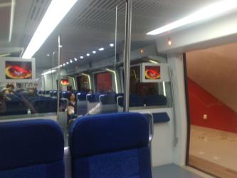 Inside Airport Express train