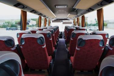 Bus interior from the rear