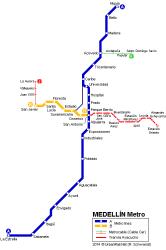 Map of Medellin metro