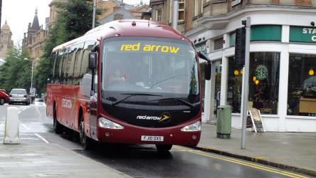Red arrow route bus