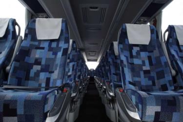 Bus interior from the front