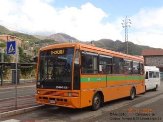 Urban bus front and side view