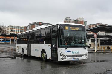 Bus front and side view