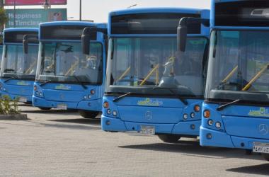 Fleet of buses