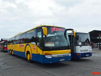 Bus front and side view