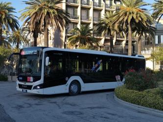 Bus exterior side view