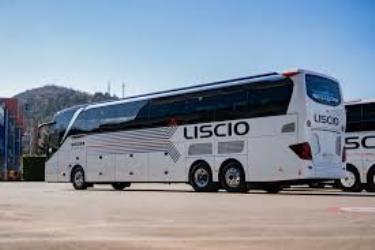 Bus front and side view