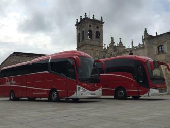 Bus fleet front and side views