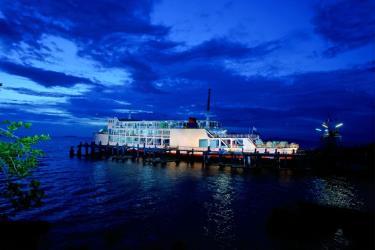 An RFP ferry at night