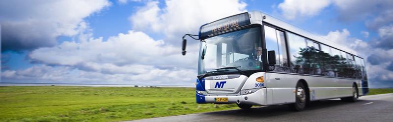 Bus front and side view