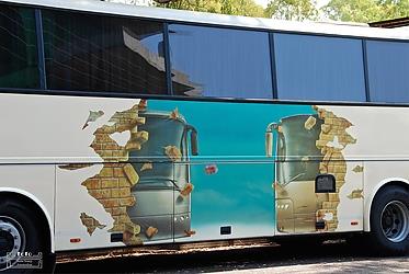 Bus side view close up