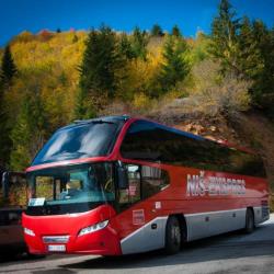 Bus front and side view