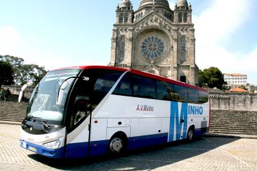 Bus front and side view